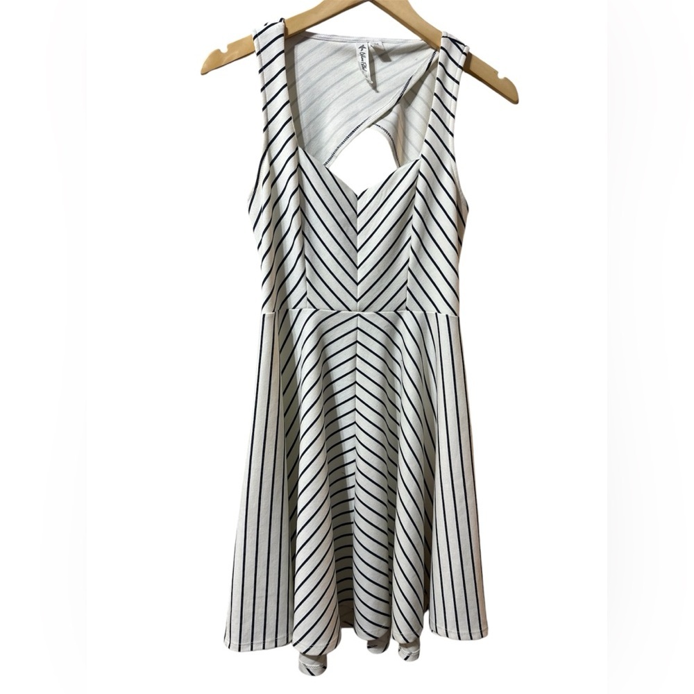 Others Follow Black/white Stripe Dress Sleeveless Cutout women Size M